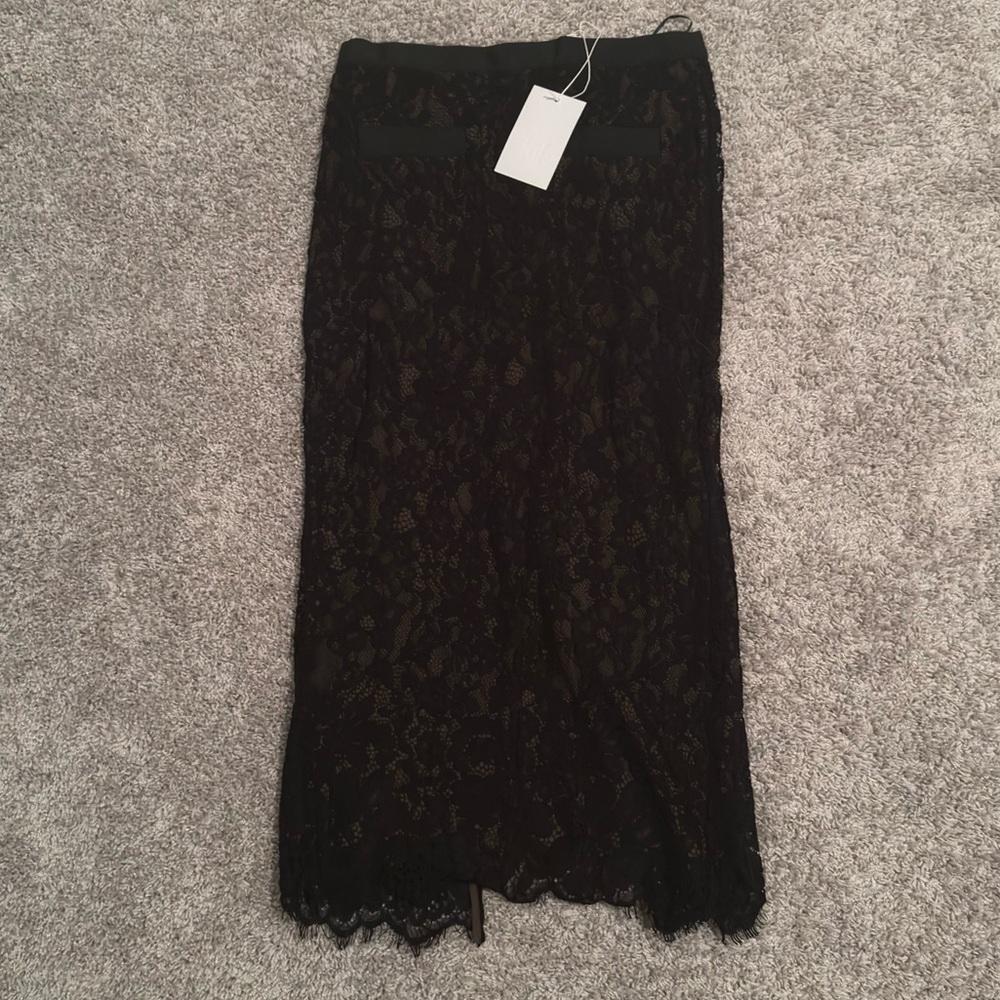 Helsa black lace midi skirt medium NWT - Picture 4 of 5